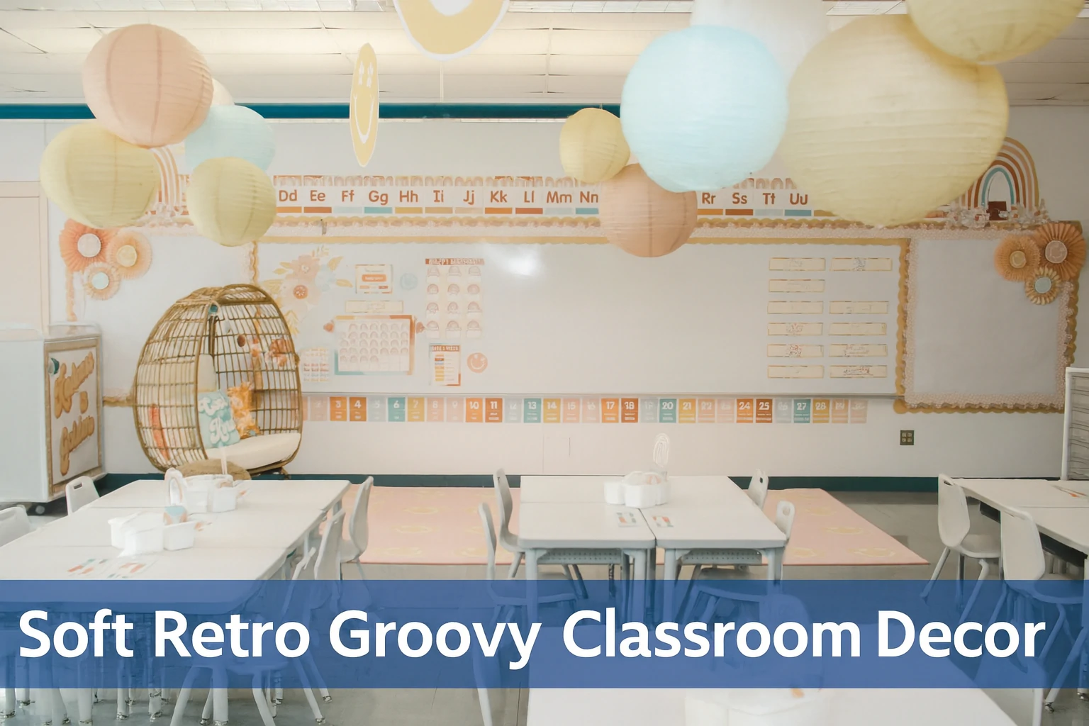 Read more about the article Soft Retro Groovy Classroom Decor: The Ultimate Teacher’s Style & Setup Guide