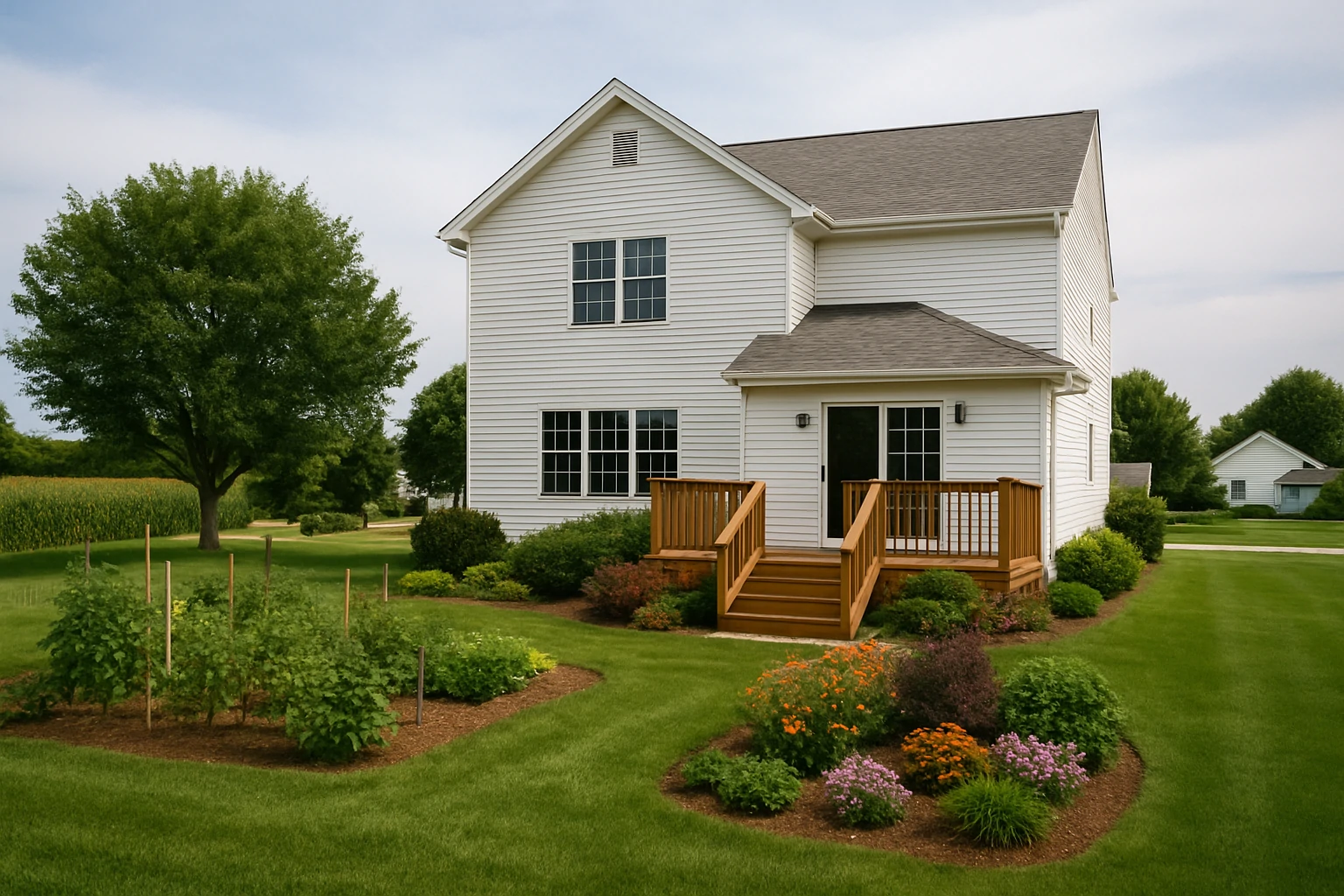 Two-story home in Hickory, North Carolina with a peaceful street and lush greenery.